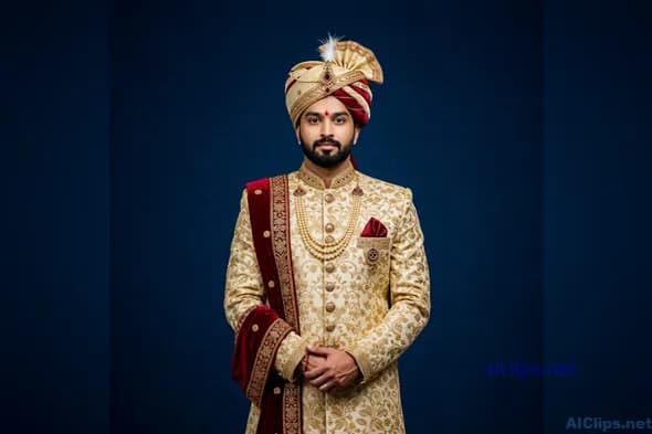 Elegant Traditional Sherwani Portrait for Events