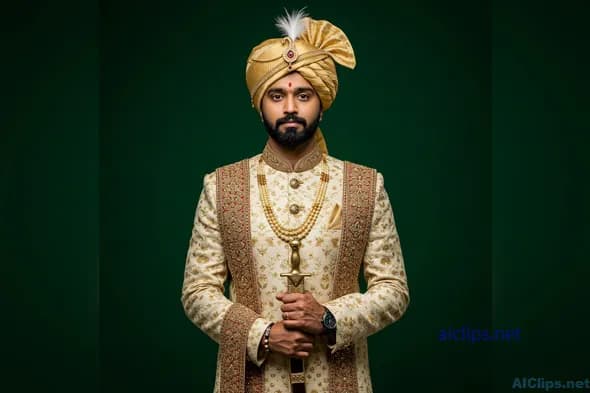 Regal Indian Men's Attire for Cultural Celebrations