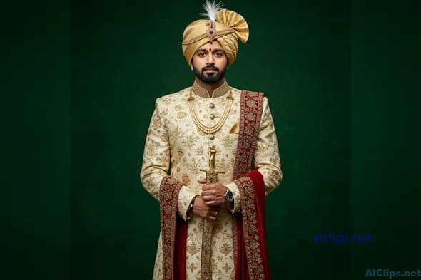 Traditional Royal Attire Portrait for Events & Marketing