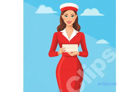 Classic Stewardess with Boarding Pass