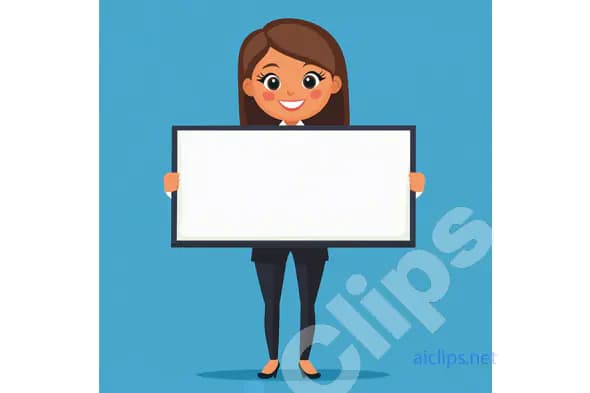 Smiling Woman Holding Blank Sign