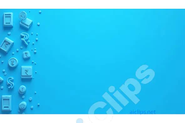 Blue Minimalist Financial Icons on Vibrant Background