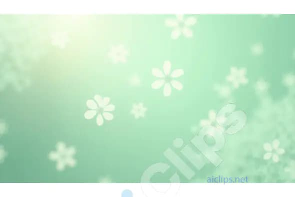 Mint Green Floral Background with Soft Blooming Effect