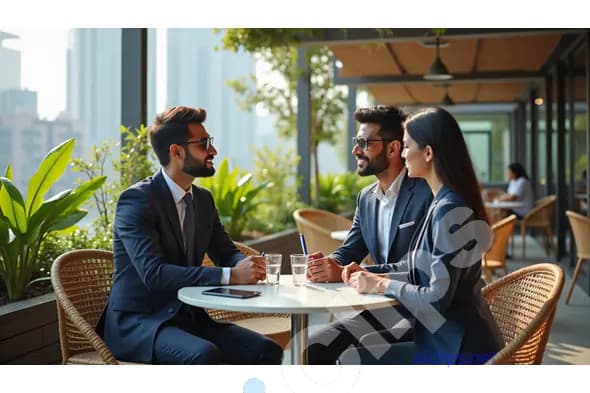 Business Professionals in an Outdoor Meeting