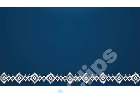 Blue Background with White Tribal Border Pattern