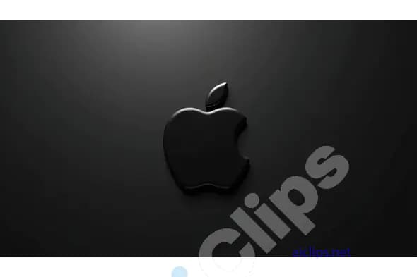 Sleek Black Apple Logo on Minimalist Background