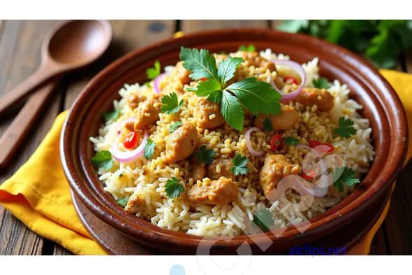 Savory Chicken Pulao in Clay Pot