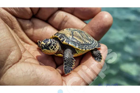 Baby Sea Turtle in Hand