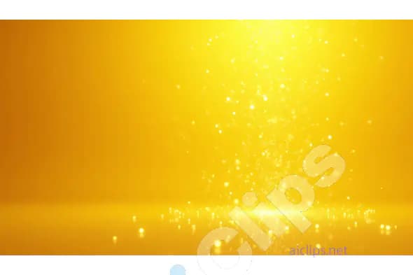 Glowing Golden Light Particles on Yellow Background