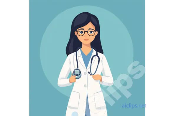 Female Doctor with Stethoscope Illustration