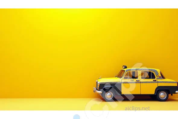 Classic Indian Taxi on Vibrant Yellow Background