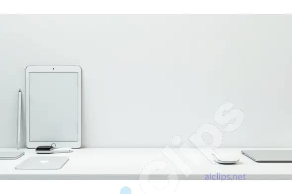 Minimalist Workspace with Tablet and Smart Devices - Clean Design