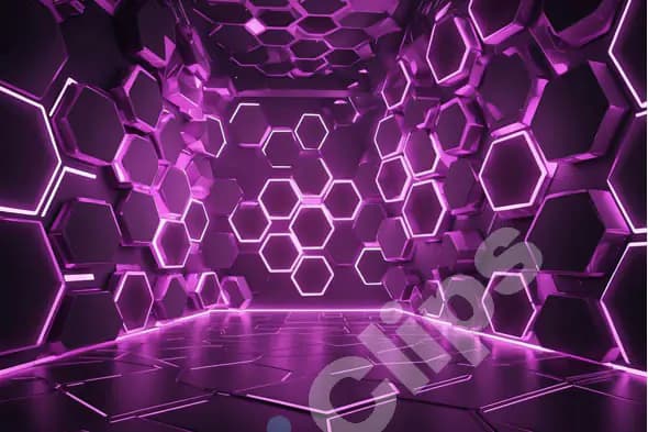 Futuristic Pink Hexagon Background