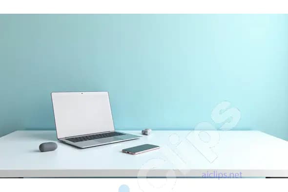 Minimalist Workspace with Laptop and Smartphone