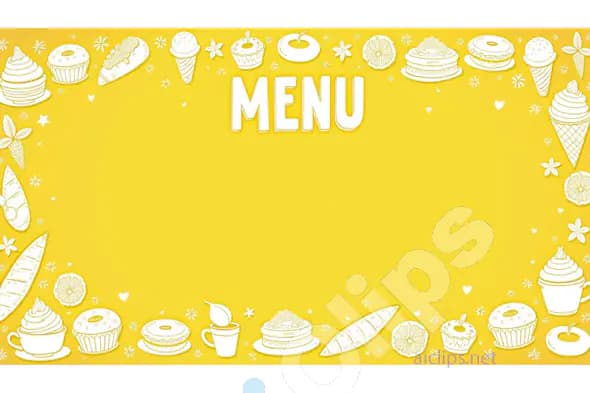 Bright Yellow Food Menu Template