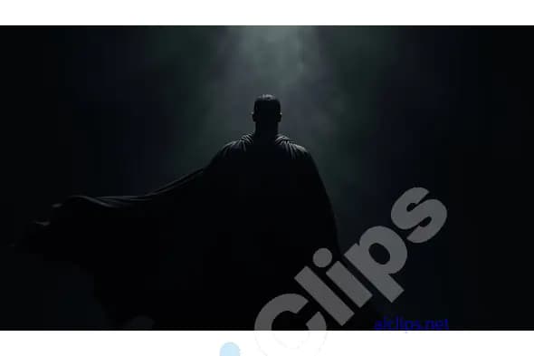 Backlit Superhero Silhouette in Darkness