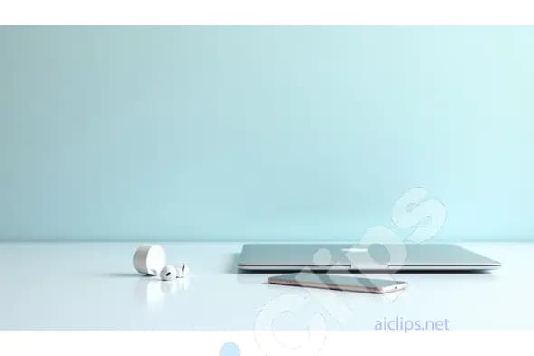 Minimalist Tech Setup with Closed Laptop and Smartphone