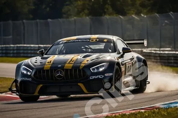 Black Racing Car in Action