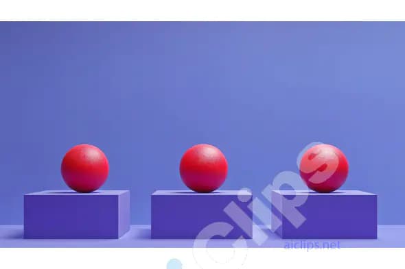 Red Spheres on Blue Pedestals