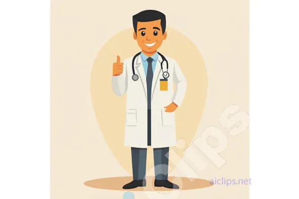 Smiling Doctor Giving Thumbs Up