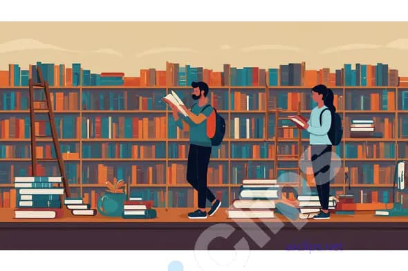 Library Exploration Illustration