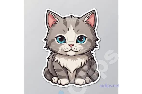 Cute Cartoon Cat Sticker