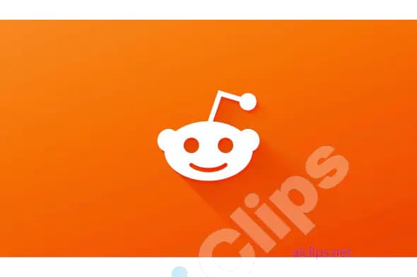 Minimalist Reddit Logo on Vibrant Orange Background