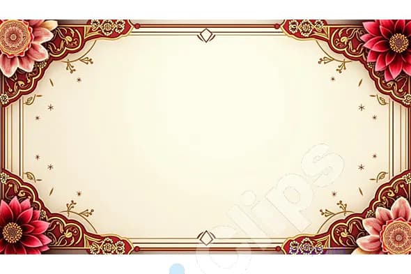 Ornate Floral Border with Red and Gold Accents