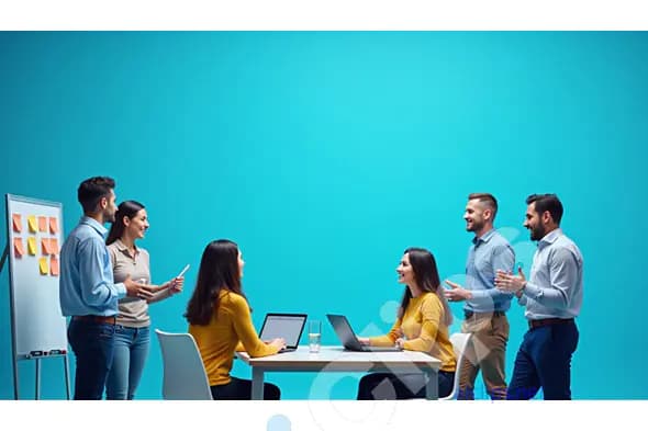 Collaborative Team Meeting in a Modern Office