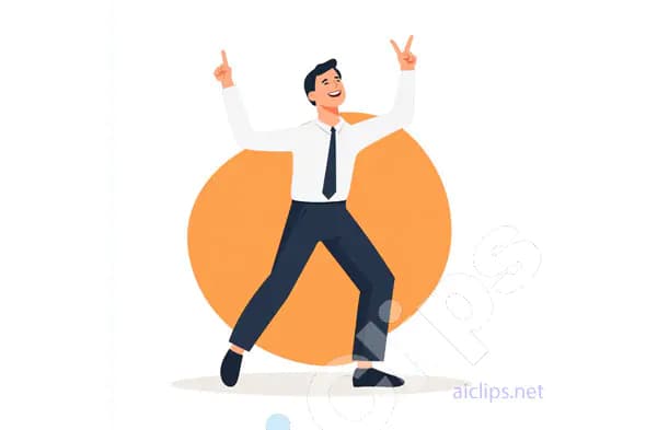 Happy Businessman Celebrating Illustration