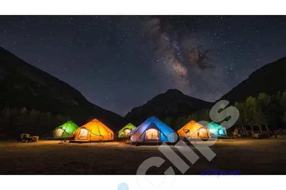 Colorful Tents Under the Milky Way