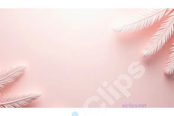 Minimalist Pink Background with White Palm Leaves
