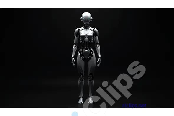 Futuristic 3D Female Robot Character