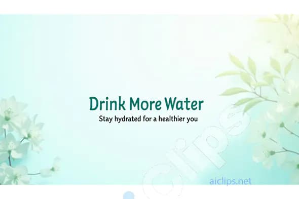 Drink More Water - Hydration Reminder with Floral Background