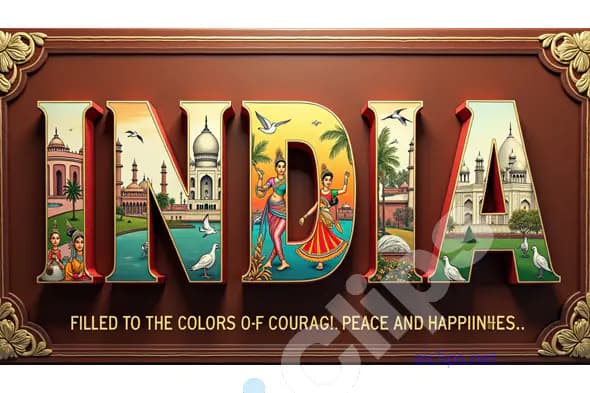 India Cultural Heritage Typography Design