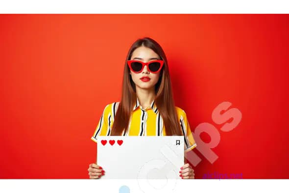 Fashionable Woman Holding a Social Media Like Board