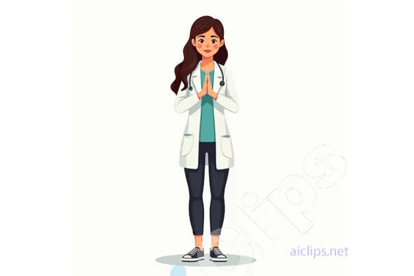Indian Female Doctor with Namaste Gesture Vector Illustration