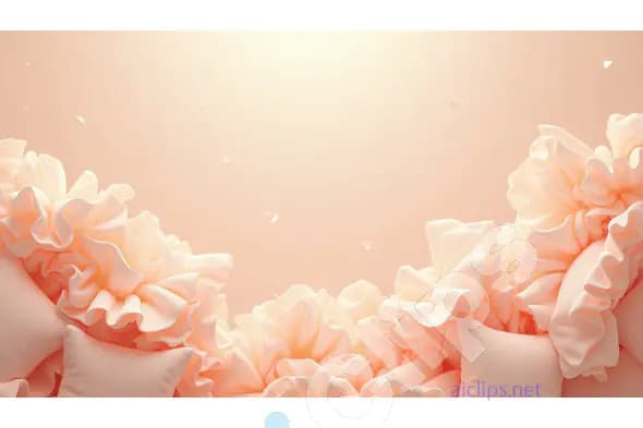 Luxurious Ruffled Cushions on Soft Peach Background