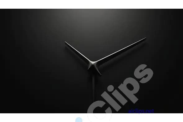 Modern Minimalist Clock Hands on Black Background