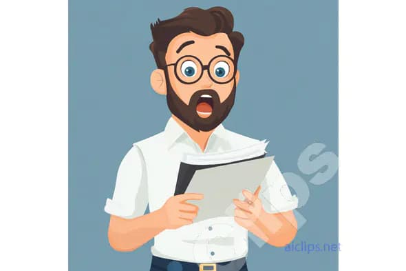 Surprised Man with Glasses Reading