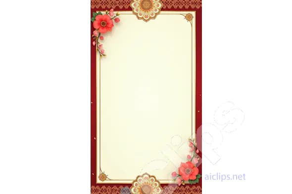 Elegant Floral Frame with Ornate Borders