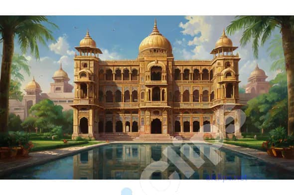Majestic Indian Palace with Reflection Pool