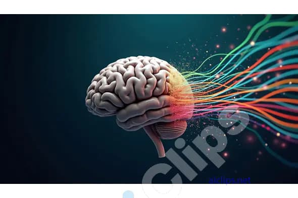 AI Brain with Colorful Data Streams