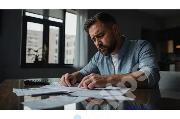 Man Analyzing Financial Documents