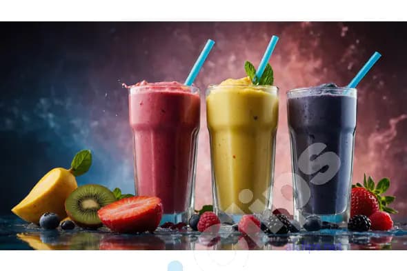 Trio of Colorful Smoothies