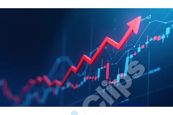 Red Arrow Rising on Financial Graph