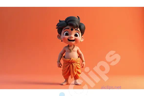 Cheerful Baby Deity with Traditional Attire