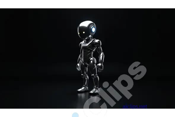 Sleek 3D Robot Character with LED Eyes