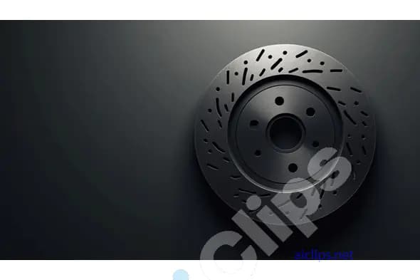 Sleek Metallic Brake Disc with Perforations - High-Detail Image