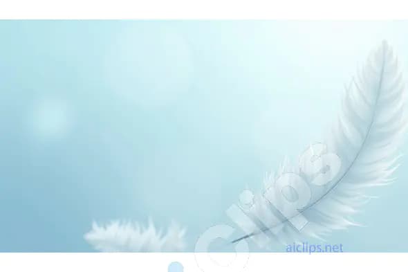 Light Feather on Soft Blue Background